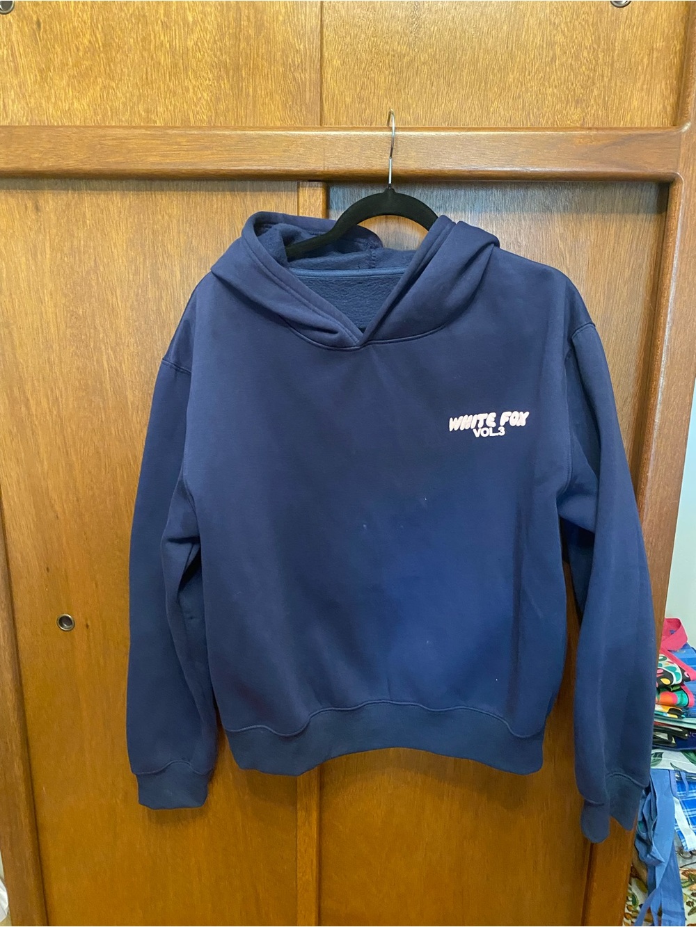 White Fox Navy Hoodie Sweater